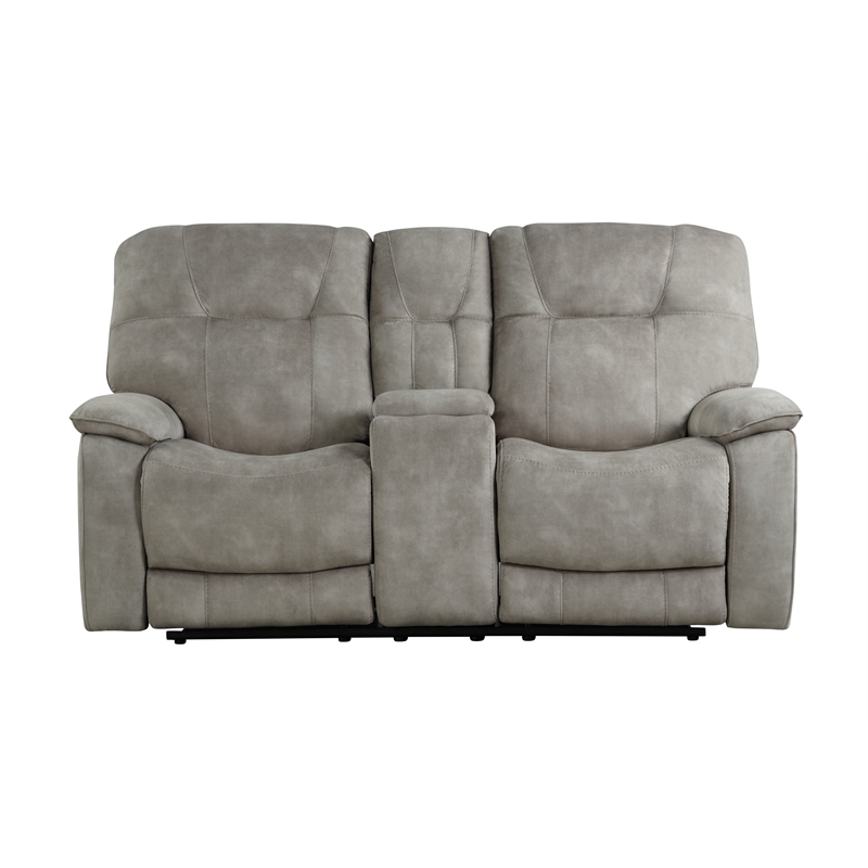 Pemberly Row Shadow Natural Manual Reclining Sofa and Loveseat