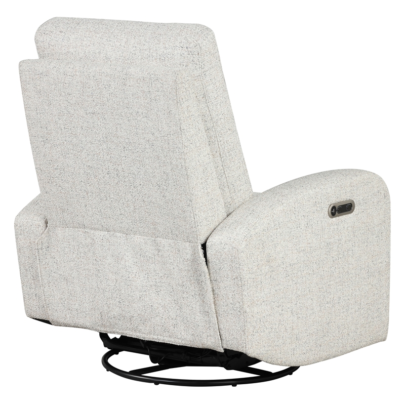 Pemberly Row Natural Beauty Quartz Power Swivel Glider Recliner 2 Pack