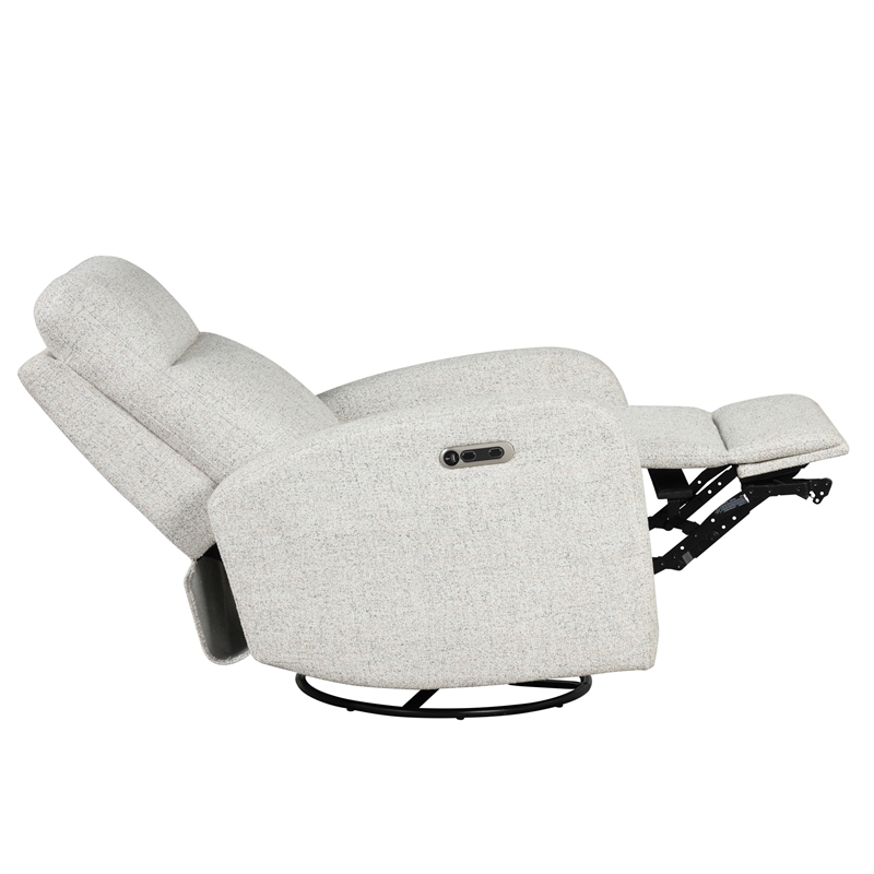 Pemberly Row Natural Beauty Quartz Power Swivel Glider Recliner 2 Pack