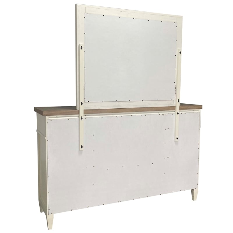 Pemberly Row King Platform Bed 2 Nightstands and Dresser Mirror