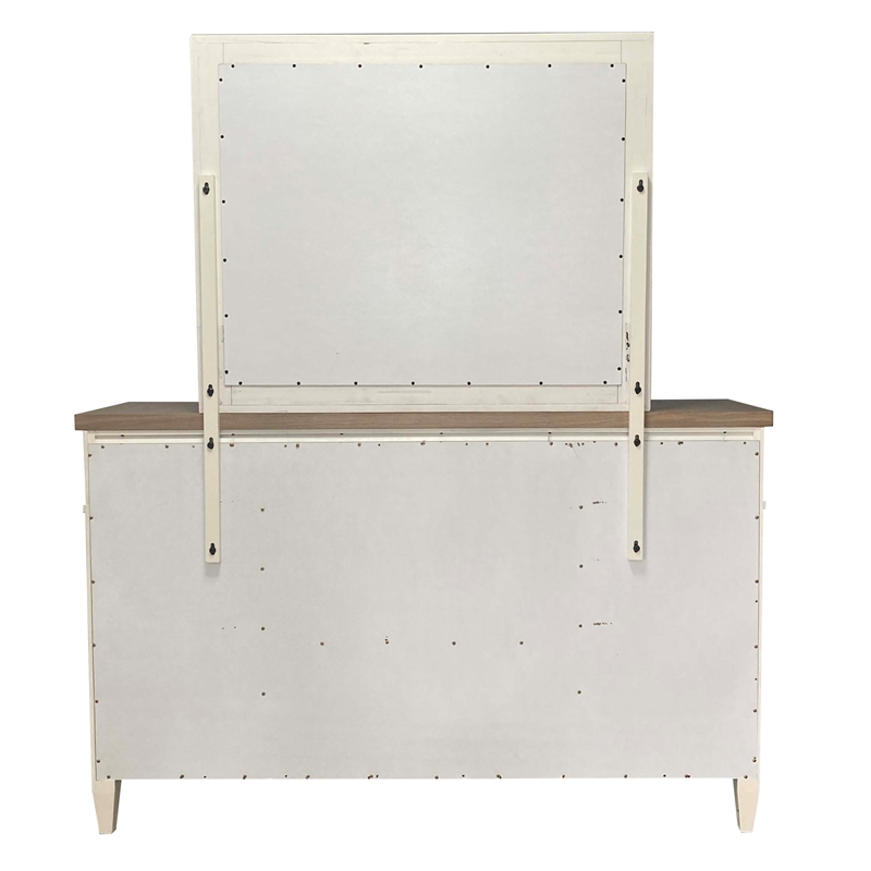 Pemberly Row King Platform Bed 2 Nightstands and Dresser Mirror