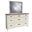 Pemberly Row Queen Shelter Bed 2 Nightstands and Dresser Mirror