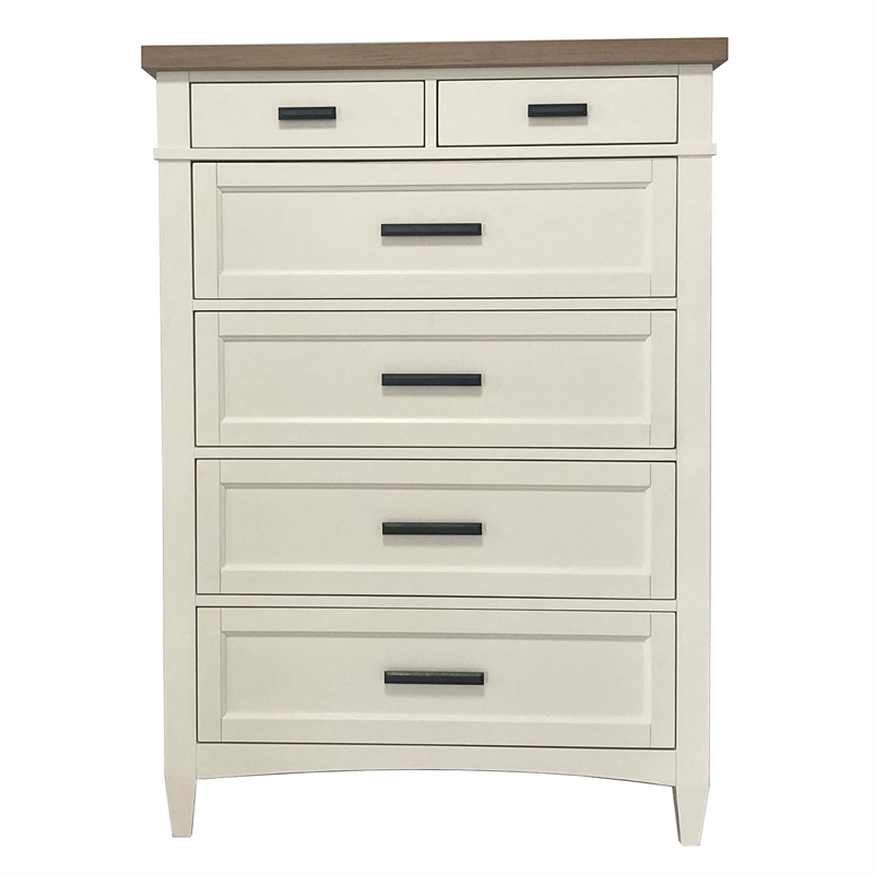 Pemberly Row Queen Bed 2 Nightstands Dresser Mirror and Chest