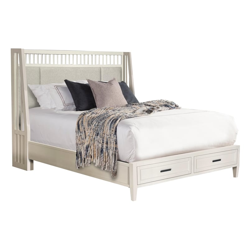 Pemberly Row Queen Bed 2 Nightstands Dresser Mirror and Chest