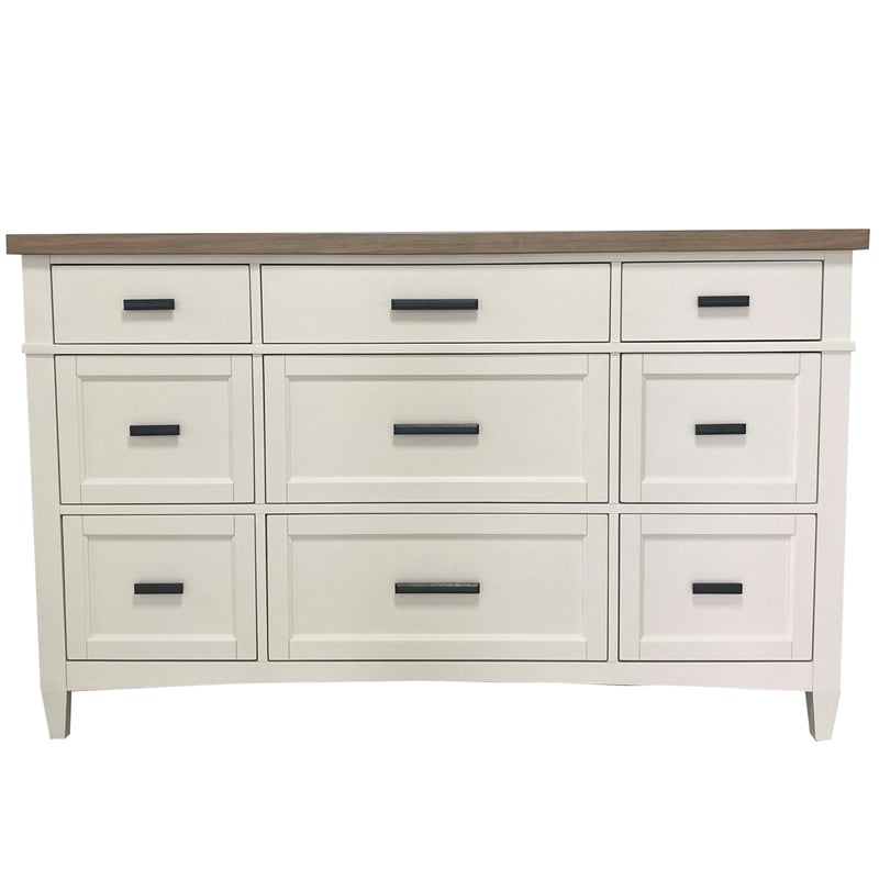 Pemberly Row Queen Bed 2 Nightstands Dresser Mirror and Chest