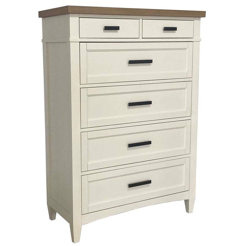 Pemberly Row Queen Bed 2 Nightstands Dresser Mirror and Chest