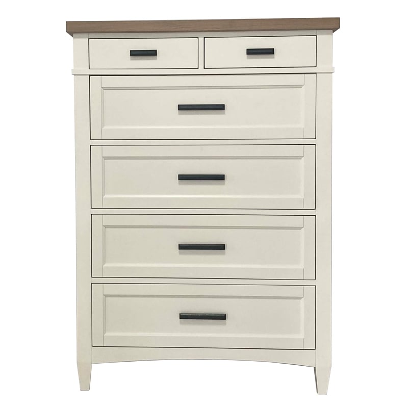 Pemberly Row Queen Bed 2 Nightstands Dresser Mirror and Chest