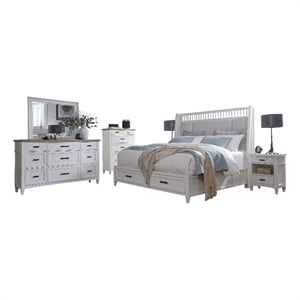 Pemberly Row King Bed 2 Nightstands Dresser Mirror and Chest