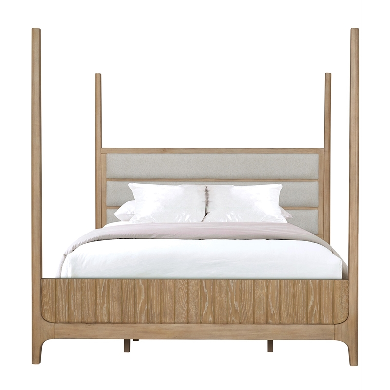 Pemberly Row Queen Poster Bed 2 Nightstands Dresser with Mirror and Chest