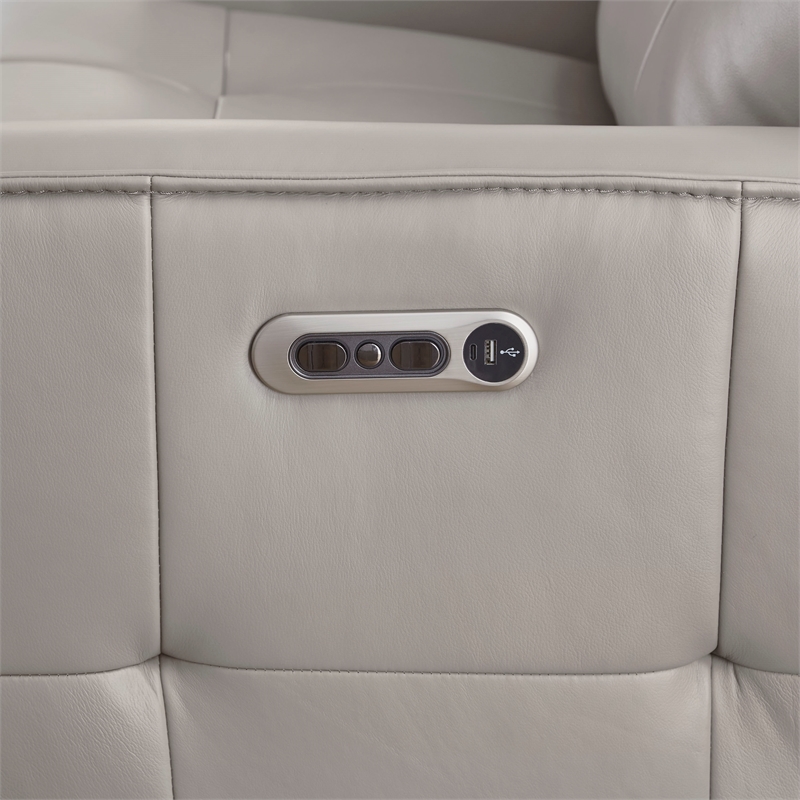 Pemberly Row Pewter 6 Piece Zero Gravity Power Reclining Sectional