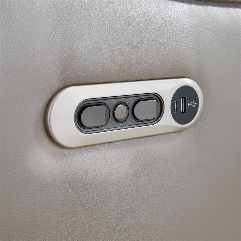 Pemberly Row Pewter 6 Piece Zero Gravity Power Reclining Sectional