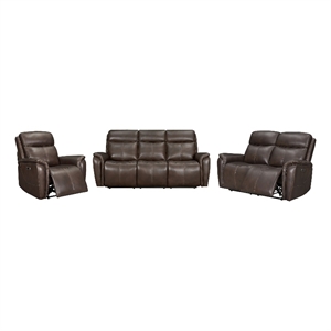 Pemberly Row Auburn Power Reclining Sofa Loveseat and Recliner