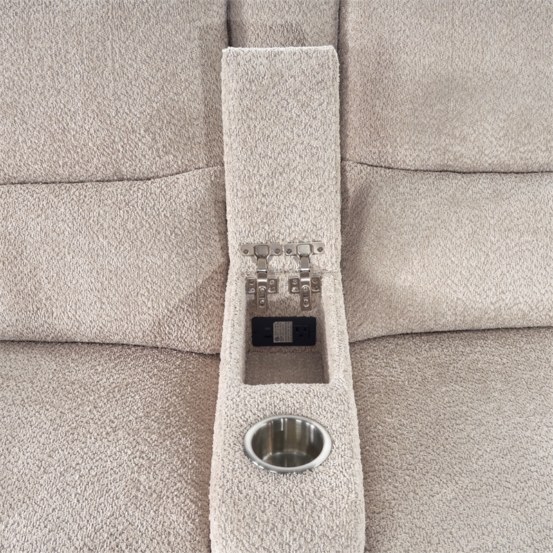 Pemberly Row Buttercream 7 Piece Modular Power Reclining Sectional