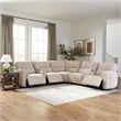 Pemberly Row Buttercream 7 Piece Modular Power Reclining Sectional