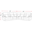 Pemberly Row Charcoal 7 Piece Power Reclining Adjustable Headrests Sectional