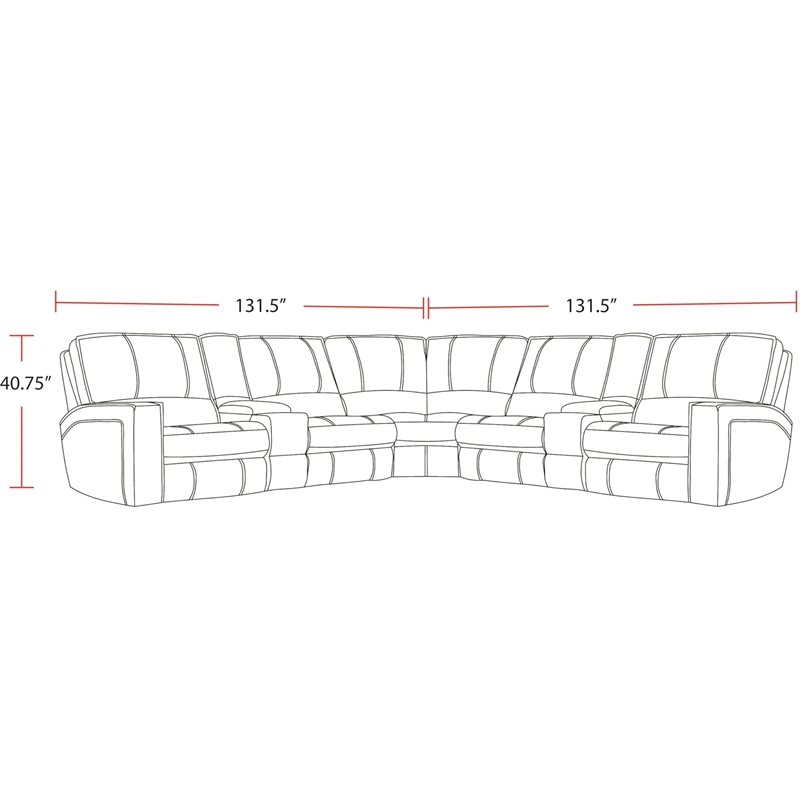 Pemberly Row Saddle 7 Piece Power Reclining Adjustable Headrests Sectional