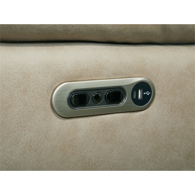 Pemberly Row Tahoe Fog 7 Piece Power Reclining Adjustable Headrests Sectional