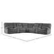 Pemberly Row Shadow Grey 7 Piece Modular Manual Reclining Sectional