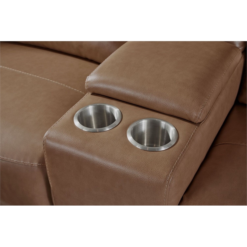 Pemberly Row Cashew 6 Piece Power Reclining Headrests Sectional