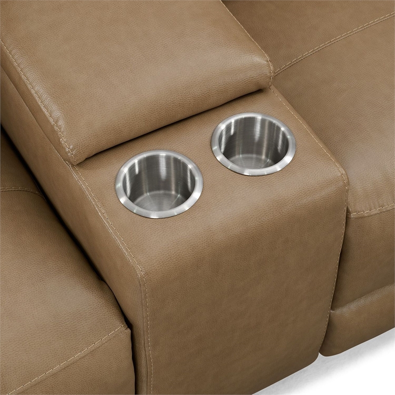 Pemberly Row Cashew 6 Piece Power Reclining Headrests Sectional