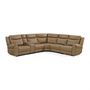 Pemberly Row Cashew 6 Piece Power Reclining Headrests Sectional