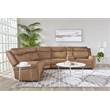 Pemberly Row Cashew 6 Piece Power Reclining Headrests Sectional
