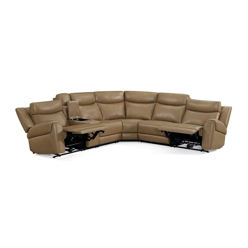 Pemberly Row Cashew 6 Piece Power Reclining Headrests Sectional