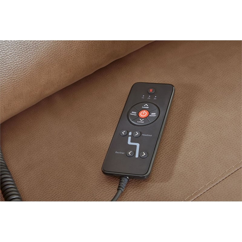 Pemberly Row Cashew 7 Piece Power Reclining Adjustable Headrests Sectional