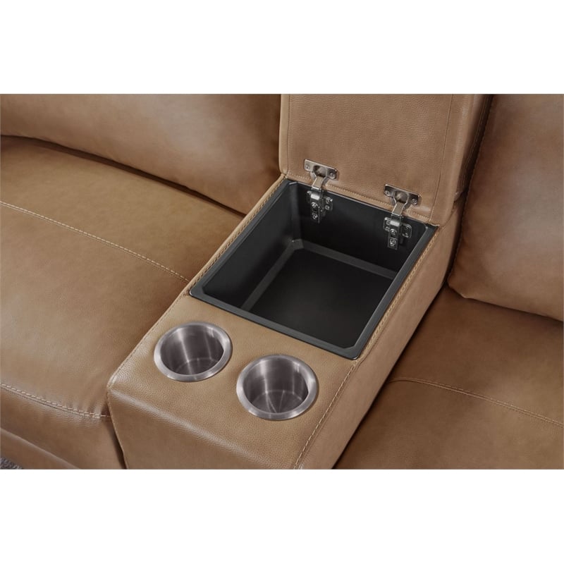 Pemberly Row Cashew 7 Piece Power Reclining Adjustable Headrests Sectional