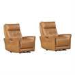 Pemberly Row Lucca Butterscotch Zero Gravity Power Recliner Two Pack