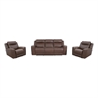 Pemberly Row Autumn Umber Power Reclining Sofa and 2 Recliners