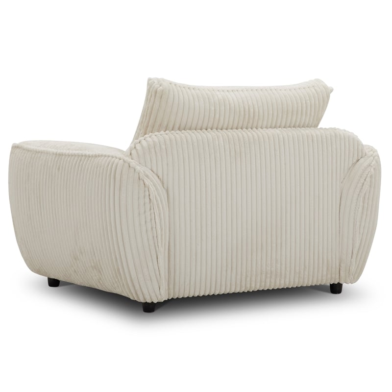 Pemberly Row Mega Ivory Chair and A Half with Lumbar Pillow Two Pack