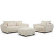Pemberly Row Mega Ivory Chair and A Half with Lumbar Pillow Two Pack