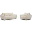 Pemberly Row Mega Ivory Chair and A Half with Lumbar Pillow Two Pack