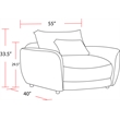 Pemberly Row Mega Ivory Chair and A Half with Lumbar Pillow Two Pack