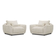 Pemberly Row Mega Ivory Chair and A Half with Lumbar Pillow Two Pack
