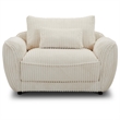 Pemberly Row Mega Ivory Chair and A Half with Lumbar Pillow Two Pack
