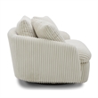 Pemberly Row Mega Ivory Large Swivel Chair with 2 Toss Pillows Two Pack