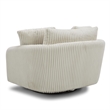 Pemberly Row Mega Ivory Large Swivel Chair with 2 Toss Pillows Two Pack