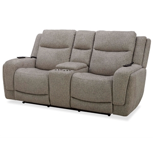 Pemberly Row Power ZeroG Console Loveseat with Heat Massage & Speaker