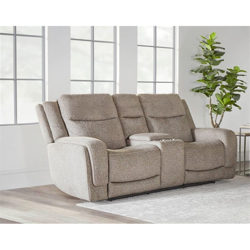 Pemberly Row Power ZeroG Console Loveseat with Heat Massage & Speaker