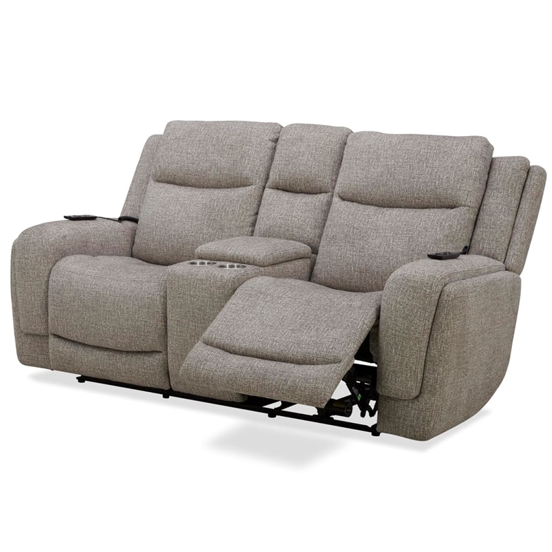 Pemberly Row Power ZeroG Console Loveseat with Heat Massage & Speaker