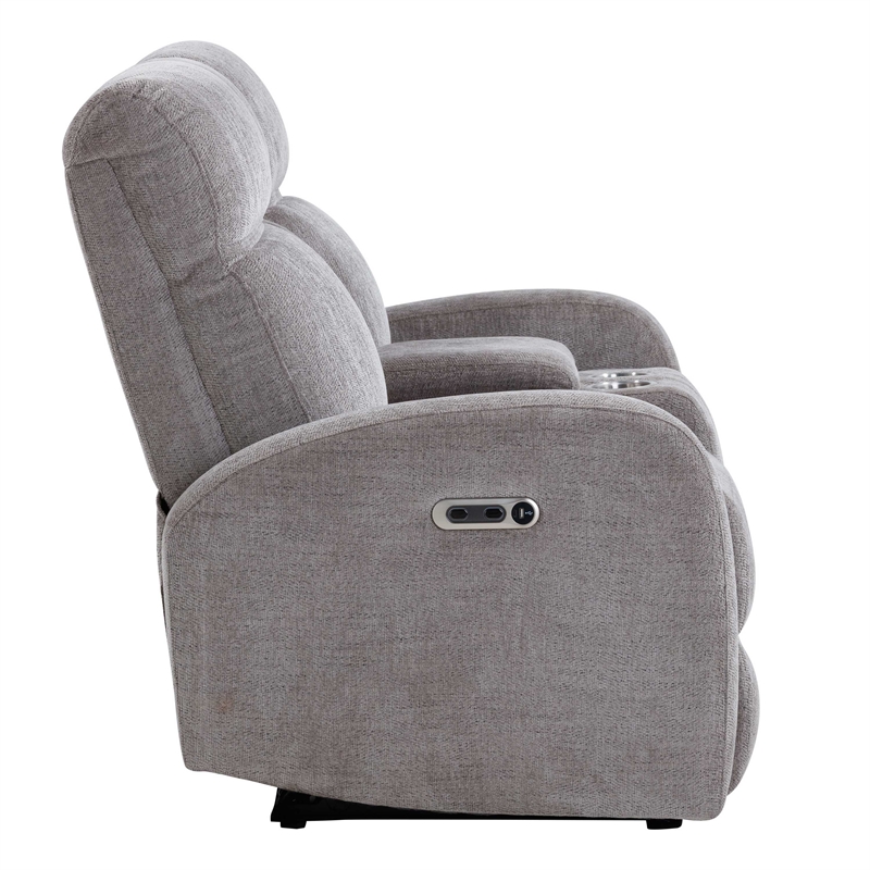 Pemberly Row Whiskers Nature Power Reclining Console Loveseat