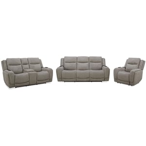 Pemberly Row Frappe Power Reclining Sofa Loveseat and Recliner