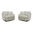 Pemberly Row Utopia Sand Large Swivel Chair with 2 Toss Pillows Two Pack