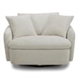 Pemberly Row Utopia Sand Large Swivel Chair with 2 Toss Pillows Two Pack