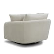 Pemberly Row Utopia Sand Large Swivel Chair with 2 Toss Pillows Two Pack