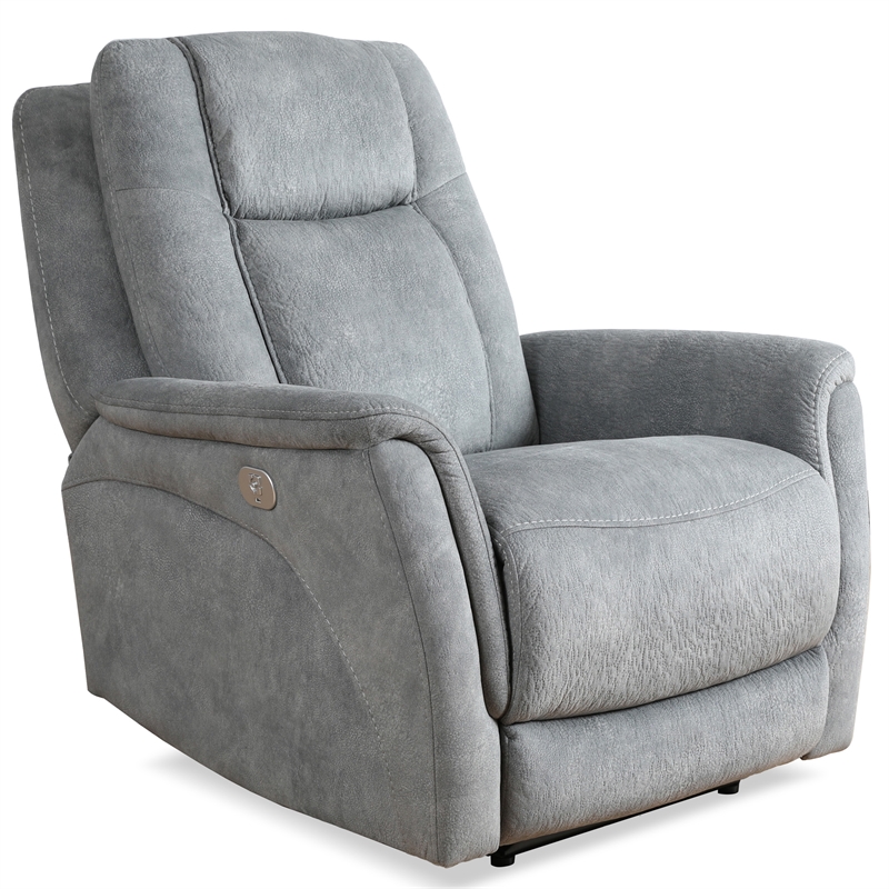 Pemberly Row Hudson Grey Zero Gravity Power Recliner Two Pack