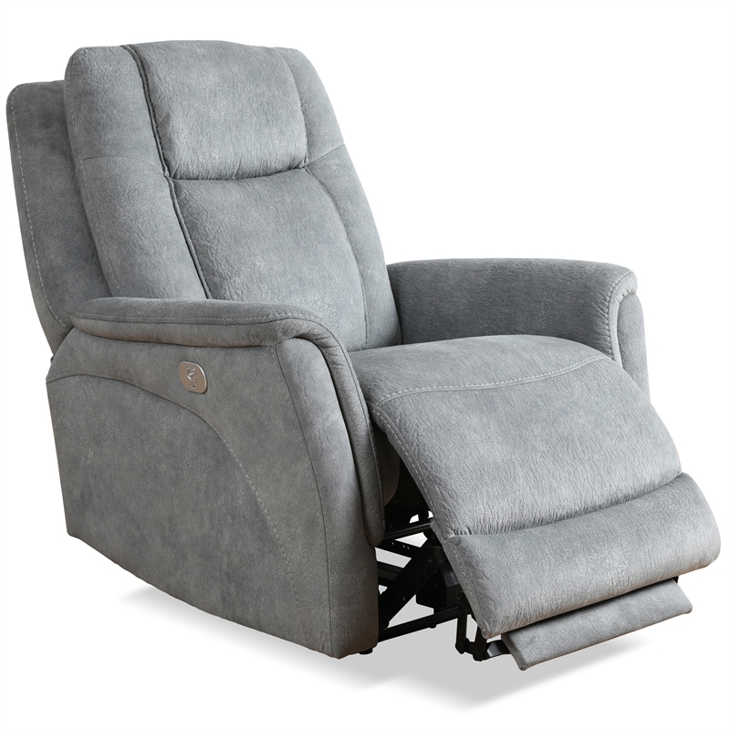 Pemberly Row Hudson Grey Zero Gravity Power Recliner Two Pack