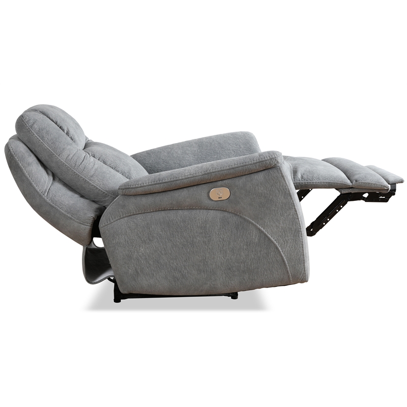 Pemberly Row Hudson Grey Zero Gravity Power Recliner Two Pack